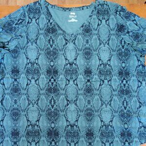 EVRI Everyday Tee Plus Size Top for Women Size 3X  Green & Black